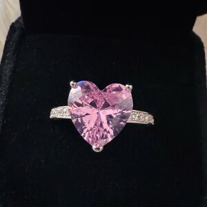 Heart-Shaped Pink stone Ring